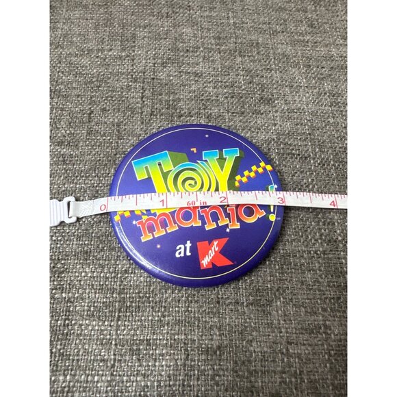 Vintage Toy Mania At Kmart Collectible Metal Pin Back Button 3 inch - Picture 3 of 3